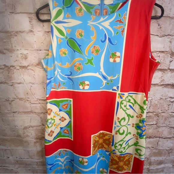 J. McLaughlin Colorblock Floral Catalina Cloth Sophia Sheath Dress Size Medium - Picture 3 of 5